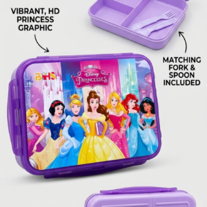 frozen theme kids lunch box with cutlery set